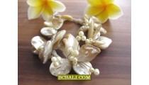 Natural Seashells Bracelets Seeds Beaded Flower Designs